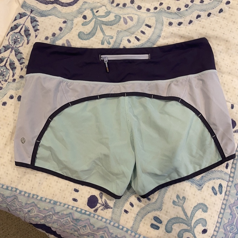 lululemon blue & purple speed shorts
